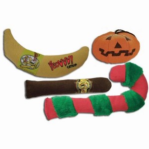 Yeowww! 100% Organic Catnip Toy Assortment (banana, cigar, pumpkin, candy cane) - 1 of 3