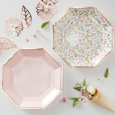 Floral Print Disposable Plate