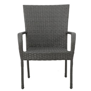 DSVIMOY Garden Patio Chairs, All Weather Outdoor Dining Chairs for Garden, Poolsides, Grey, 25"*25.25"*35.25" - 1 of 4