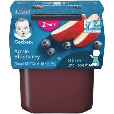 Gerber Sitter 2nd Foods Apple Blueberry Baby Meals - 2pk/8oz
