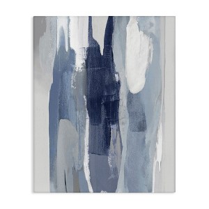 Stupell Industries Layers of Blue and White Abstract Movements Canvas Art - 1 of 4