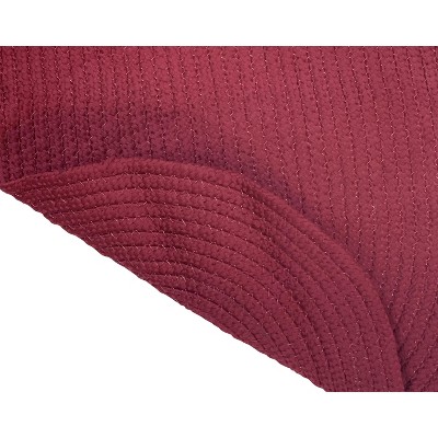 Burgundy Oval Braided Synthetic Reversible Rug 20" x 30"