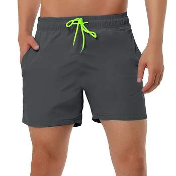 Lars Amadeus Men Summer Polyester with Side Pockets Beach Solid Color Shorts