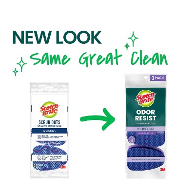 Scotch-Brite Odor Resist Non-Scratch Dishwand Refills - 3ct: Foam Material, Multipurpose Use, Unscented
