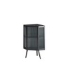 Homy Casa Modern Corner Storage Cabinet with Glass Doors, Three Shelves, for Living Room or Office, Black - 2 of 4