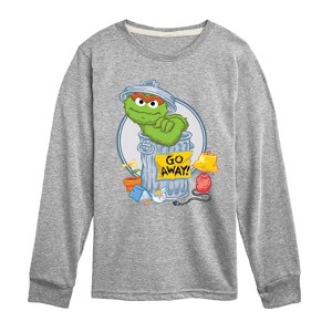 Boys' - Sesame Street - Oscar Go Away -Toddler and Youth Long Sleeve T-Shirt Long Sleeve Graphic T-Shirt - 1 of 3