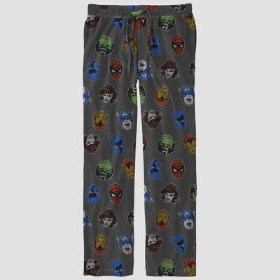 Men's Marvel Printed Knit Lounge Pajama Pants - Charcoal Gray L