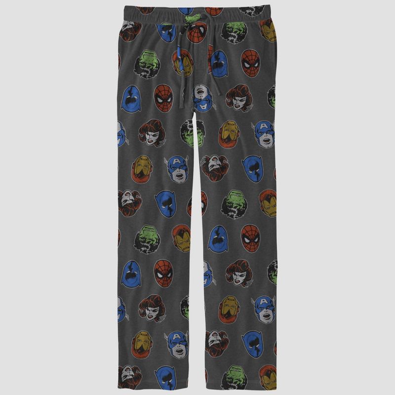 Men&#39;s Marvel Printed Knit Lounge Pajama Pants - Charcoal Gray, 1 of 3