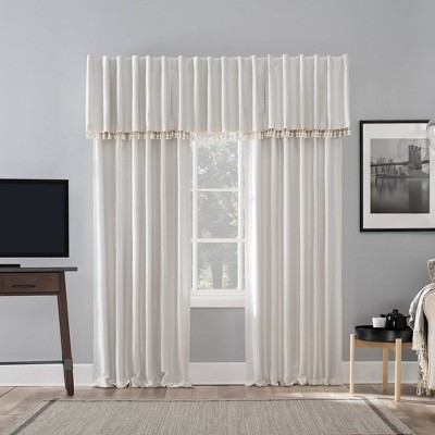 Pearl White Faux Silk Blackout Curtain Panel with Back Tab