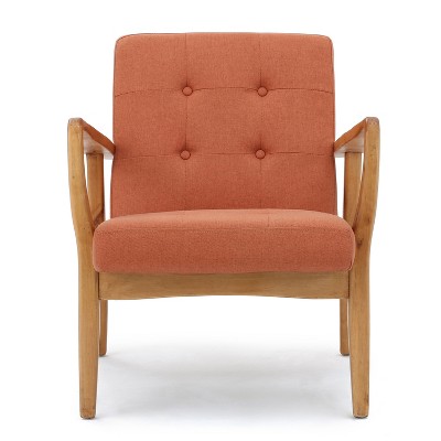 GDFStudio Zanzibar Fabric and Rubberwood Tufted Club Chair