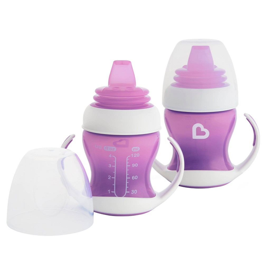 Photos - Baby Bottle / Sippy Cup Munchkin 2pk Gentle Transition Cup - Purple - 8oz 