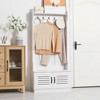 NicBex Hall Tree with 5 Hooks Modern and Simple Mud Room Bench with Storage and Seating for Entry, Living Room, White - 2 of 4