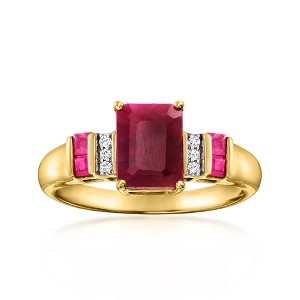 Ross-Simons 2.10 ct. t.w. Ruby Ring With Diamonds in 14kt Yellow Gold - 1 of 4