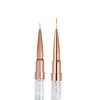 Unique Bargains Nylon DIY Manicure Double Ended Nail Art Brush Rose Gold Tone 1 Pc - 3 of 4