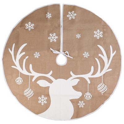 Joiedomi 48" Reindeer Snowflake Christmas Tree Skirt