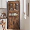 Space-Saving 67" Freestanding Cabinet with Glass Doors ,Adjustable Shelves for Bathroom, Pantry, Laundry & Living Room Storage - 3 of 4