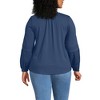 Lands' End Women's Lightweight Jersey Lace Mix Long Sleeve Pintuck Top - 2 of 4