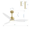 Airsurfer 52" Ceiling Fan with LED Light and Remote,3-Blade Modern Ceiling Fan with Reversible DC Motor, Color-Changing Light, Memory Function - 3 of 4