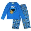 Sesame Street Pajamas Toddler Boy's Cookie Monster Long Sleeve and Pant Set - 4 of 4
