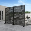 MAYEERTY Shine Light and Shadow Black Galvanized Steel Screen Outdoor and Indoor with Free Standing Decorative Privacy Screen for Balcony - 2 of 4