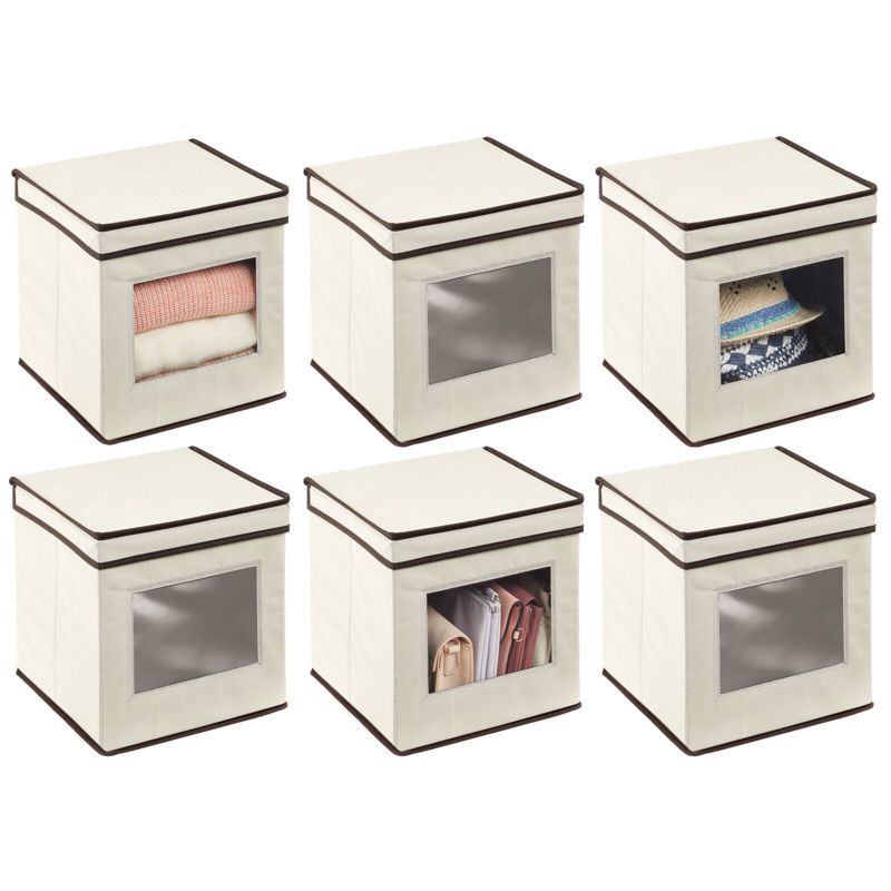 mDesign Fabric Stackable Cube Storage Organizer Box, 1 of 7
