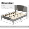 Infans Full Size Upholstered Platform Bed Frame Velvet Headboard Mattress Foundation - 2 of 4