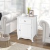 Costway Nightstand with Drawer Cabinet Curved Legs Sofa Side End Accent Table White - 3 of 4