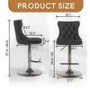 Modern Velvet Counter Height Swivel Bar Stools Chairs, Height-Adjustable Upholstered Barstools with Silver Legs, Set of 2 - 4 of 4