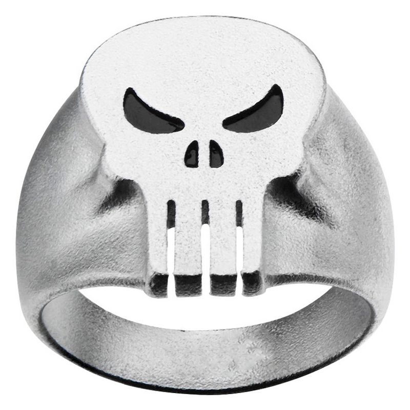 Men's Marvel&#174; Punisher Stainless Steel 3D Logo Ring, 3 of 4