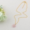 Natural Stone Heart Gemstone Healing Crystal Pendant Lucky Blessing Energy Necklace for Women Men - 2 of 4