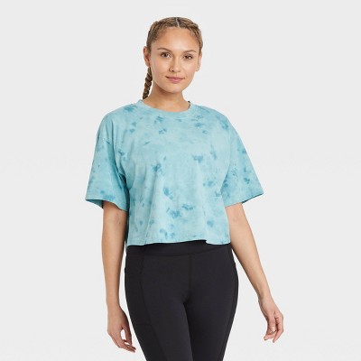 Women&#39;s Spray Dye Short Sleeve T-Shirt - JoyLab&#8482; Aqua Green M