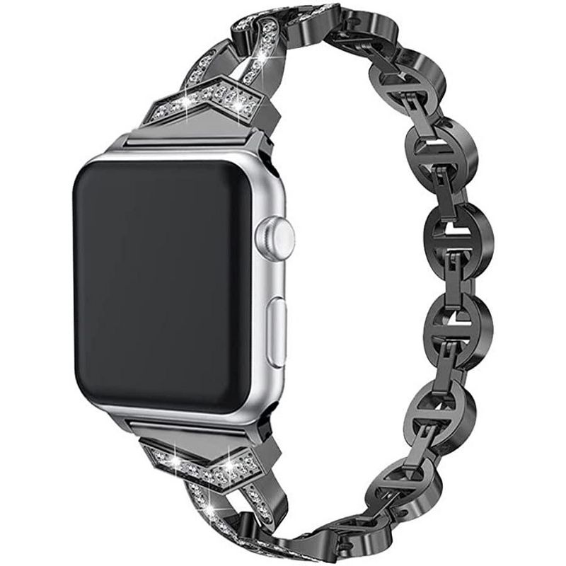 Worryfree Gadgets Metal Bling Band for Apple Watch 38/40/41mm, 42/44/45mm iWatch Band Series 8 7 6 SE 5 4 3 2 1, 1 of 3