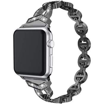 Worryfree Gadgets Metal Bling Band for Apple Watch 38/40/41mm, 42/44/45mm iWatch Band Series 8 7 6 SE 5 4 3 2 1