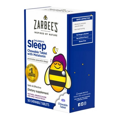 Zarbee&#39;s Kid&#39;s Sleep with Melatonin Chewables - Natural Grape - 50ct