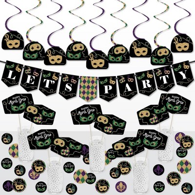 Big Dot of Happiness Mardi Gras - Masquerade Party Supplies Decoration Kit - Decor Galore Party Pack - 51 Pieces