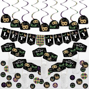 Big Dot of Happiness Mardi Gras - Masquerade Party Supplies Decoration Kit - Decor Galore Party Pack - 51 Pieces - 1 of 4