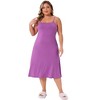 Women's Plus Size Spaghetti Strap Sleeveless Full Soft Lounge Nightgown - Agnes Orinda - 3 of 4