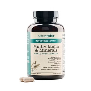 NatureWise Multivitamin for Men + Stress Support + Fulvic Ionic Minerals + Probiotics for Immunity, Male Health, Digestion - Vegetarian  60 Capsules - 1 of 4