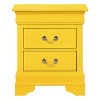 HomeStock Yellow Nightstand with Two Drawers, 24x21x16 Compact Bedside Table with Cheerful Finish and Organized Storage - 3 of 4