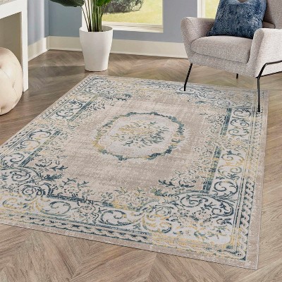 Rosalia Cottage Medallion Indoor Area Rug - JONATHAN Y