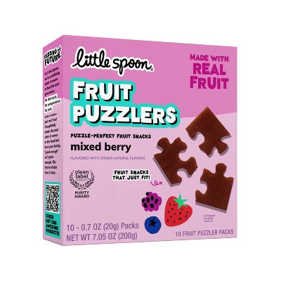 Little Spoon Fruit Kids' Puzzlers Mixed Berry Fruit Snacks Made with Real Fruit - 7.05oz/10ct