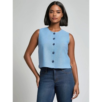 Jones New York Sleeveless Button Front Top