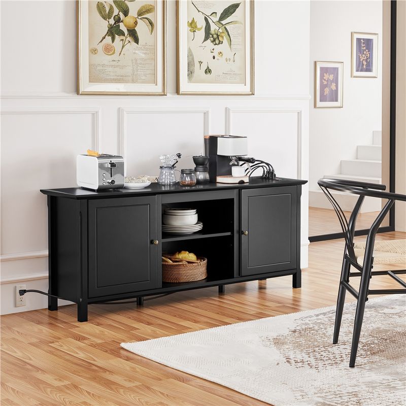 Yaheetech 24.6in Height Mid-century TV Stand TV Console Table Black, 2 of 9