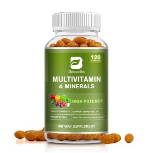 B Beworth Multivitamin & Minerals Capsules with Iron, Methylfolate, Zinc, Vitamin D3 & K2 - 120ct - 1 of 4