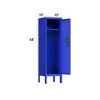 Single Tier Locker Steel Storage Cabinet With 2 Separate Compartments For Home Office School Gym Bedroom, Blue - 4 of 4