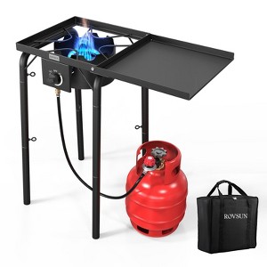 ROVSUN 100,000 BTU Portable Gas Camping Stove, Outdoor Propane Burner with Regulator, High Pressure Single Cooker Camp Cooking Home Brewing - 1 of 4
