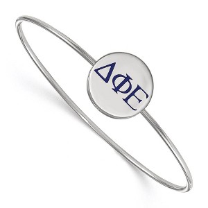 Black Bow Jewelry Sterling Silver Delta Phi Epsilon Greek Life Bangle Bracelet 7 Inch - 1 of 4