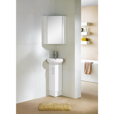 Fine Fixtures Milan Collection Corner Vanity With Medicine Cabinet