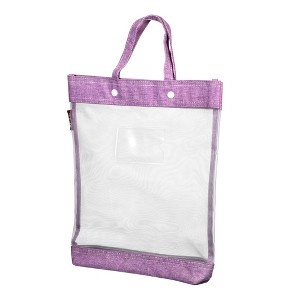 Unique Bargains Nylon Mesh Transparent Document Bag with Handle 13.4" x 11.6" - 1 of 4