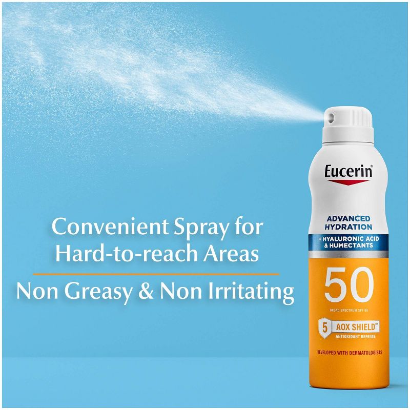 Eucerin Advanced Hydration Sunscreen Spray - SPF 50 - 6oz, 4 of 12